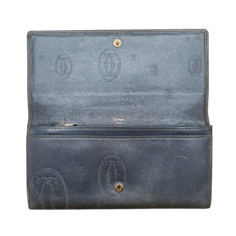 Cartier（カルティエ） ハッピーバースデー 長財布 ブルー レザー