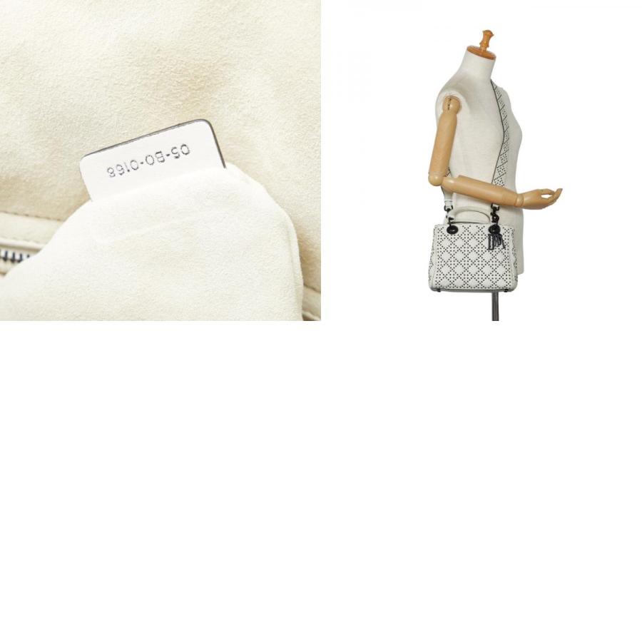 Christian Dior カナージュ スタッズ ショルダーバッグ 白 ディオール レディディオール カナージュ スタッズ ハンドバッグ