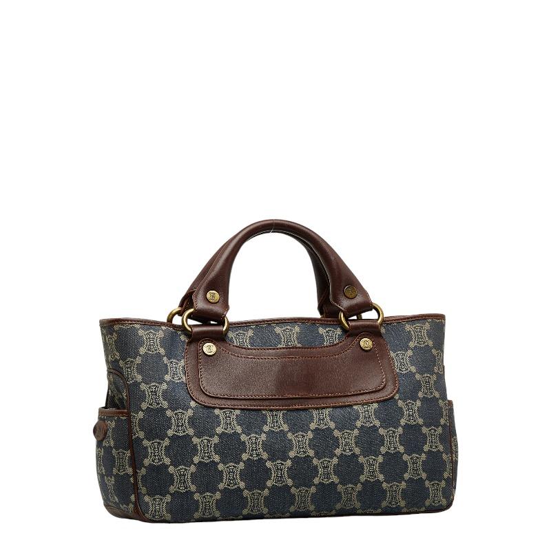CELINE セリーヌ マカダム ブギーバッグ デニム ハンドバッグ CELINE セリーヌ マカダム ブギーバッグ デニム ハンドバッグ
