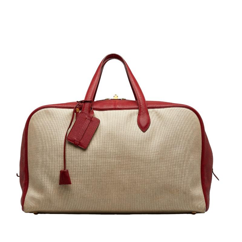 HERMES エルメス ヴィクトリア50 ボストンバッグ ルージュヴィフ