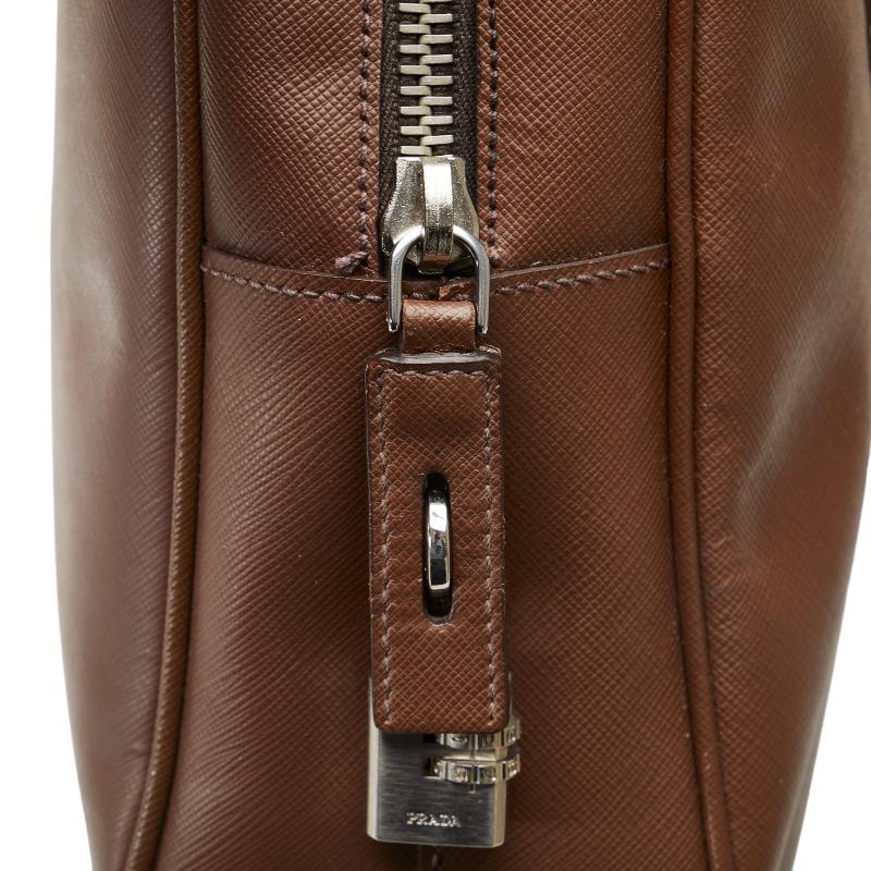 中古PRADAプラダビジネスバッグ型押し茶 PRADA（プラダ） ビジネスバッグ ブリーフケース 書類カバン VS0305