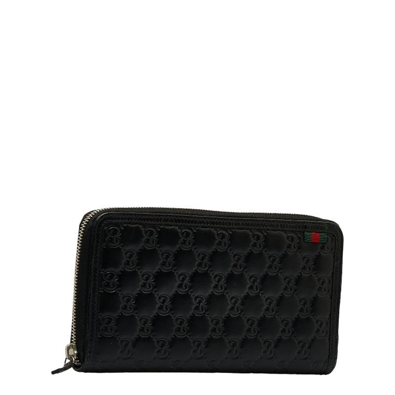 ✨美品/希少✨グッチ　長財布　シマレザー　GG チャーム　ラウンドファスナー　黒 GUCCI（グッチ） グッチシマ GG ラウンドファスナー 長財布 295833