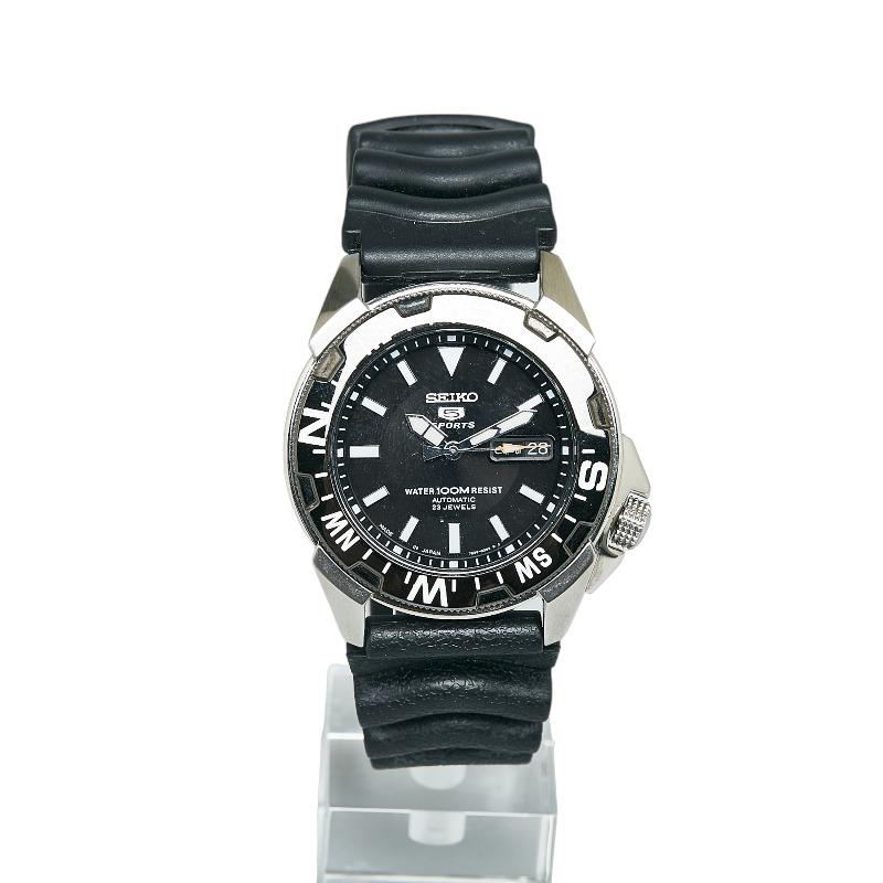 SEIKO セイコー 5スポーツ 腕時計 7S36-02P0 自動巻き ブラック SEIKO セイコー 5スポーツ 腕時計 7S36-02P0 自動巻き ブラック
