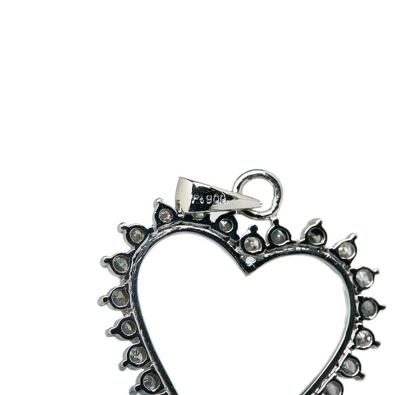 Pt900 プラチナ ダイヤ0.515ct ハートモチーフ ペンダントトップ