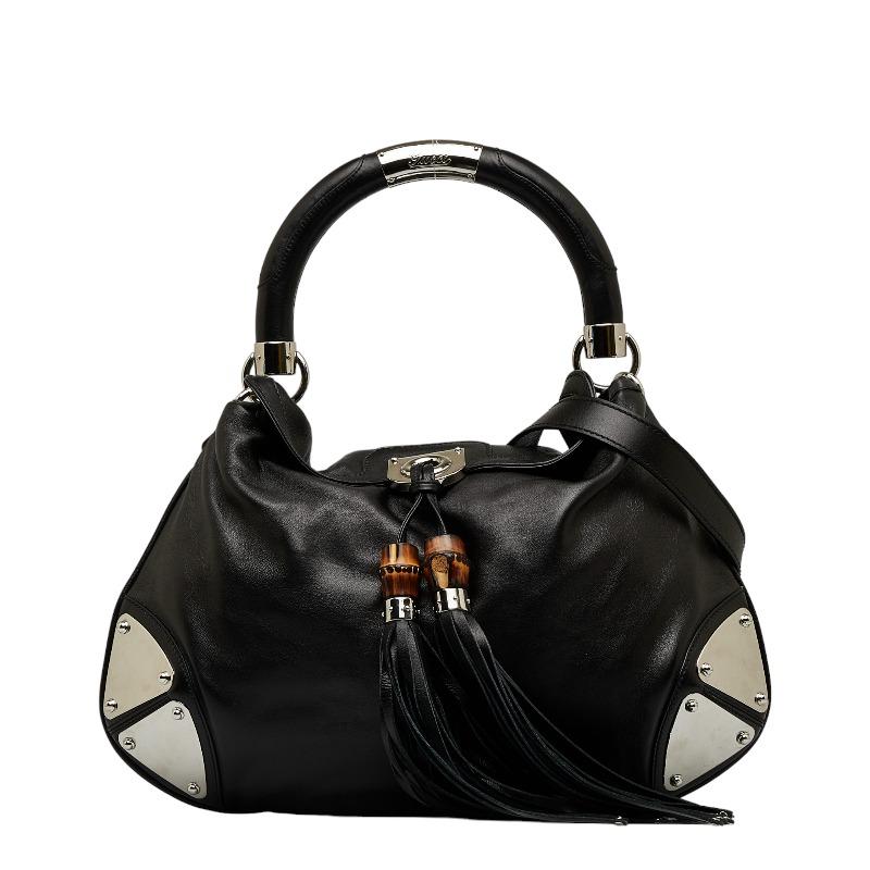 GUCCIバンブータッセル付バッグ GUCCI グッチ インディ バンブー タッセル ハンドバッグ