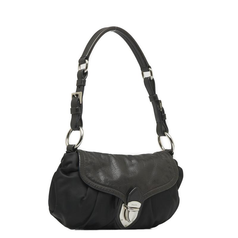 PRADA プラダ バッファロー シルバー金具 ハンドバッグ ワン PRADA プラダ バッファロー シルバー金具 ハンドバッグ ワン