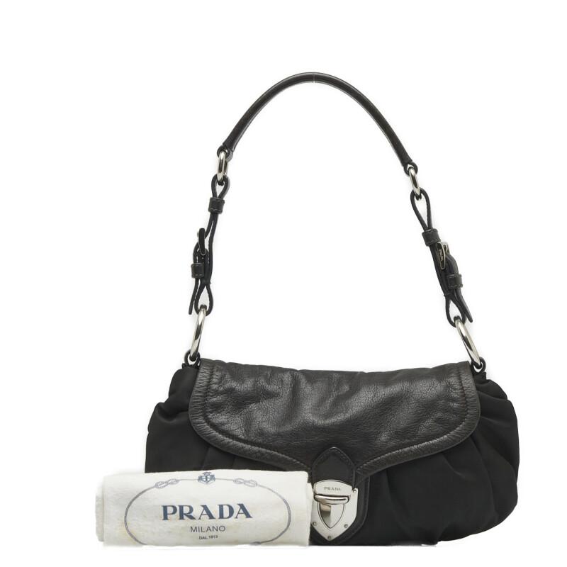 PRADA プラダ バッファロー シルバー金具 ハンドバッグ ワン PRADA プラダ バッファロー シルバー金具 ハンドバッグ ワン