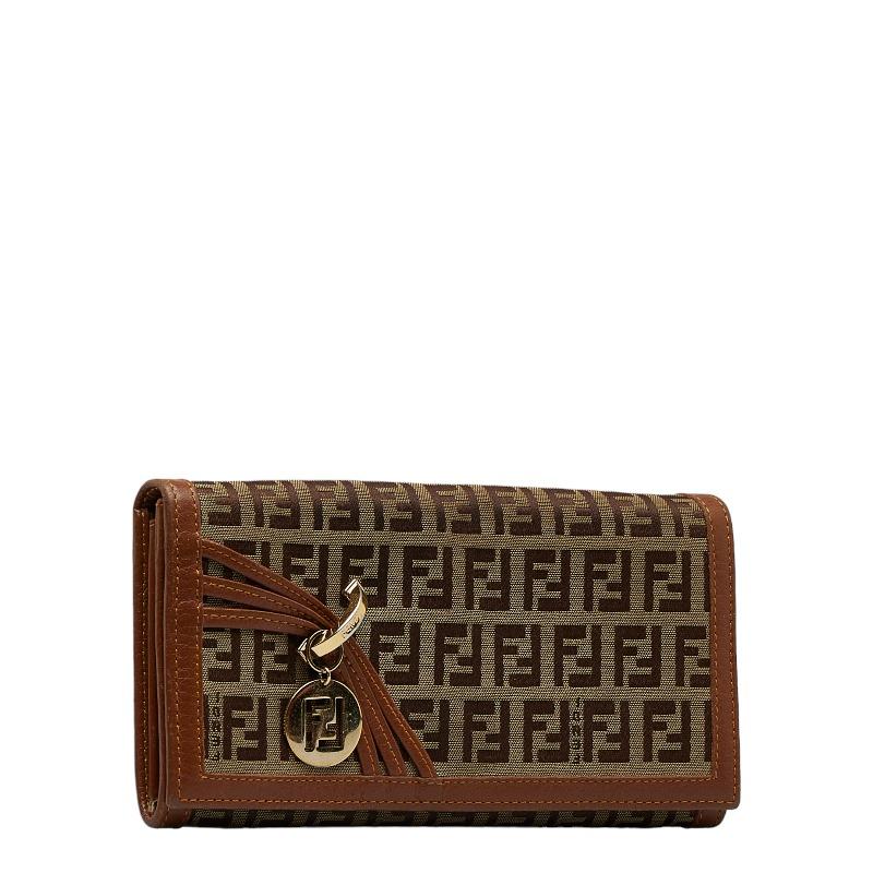 FENDI フェンディ ズッキーノ 長財布 8M0000 ベージュ ブラウン 