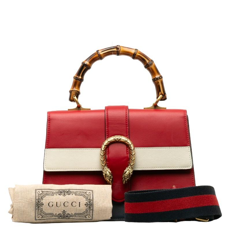 グッチ バンブー デュオニュソス ハンドバッグ ショルダーバッグ 2WAY 448075 レッド レザー レディース GUCCI 【中古】 GUCCI（グッチ） バンブー ディオニュソス ハンドバッグ ショルダー