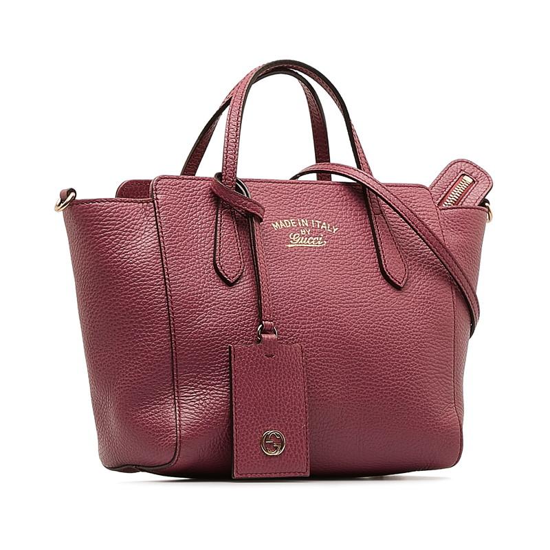 GUCCI グッチ スウィング トートバッグ 2WAY レッド　レザー GUCCI（グッチ） スウィングトート ハンドバッグ ショルダーバッグ