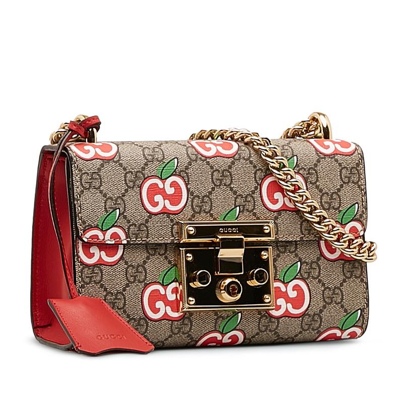GUCCI（グッチ） GGアップルプリント チェーン ショルダーバッグ 
