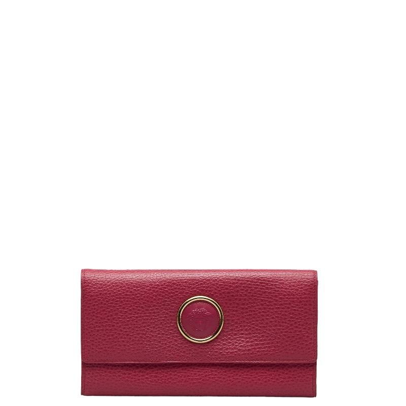 ヴェルサーチェ メデューサ 長財布 ピンク レザー レディース VERSACE 