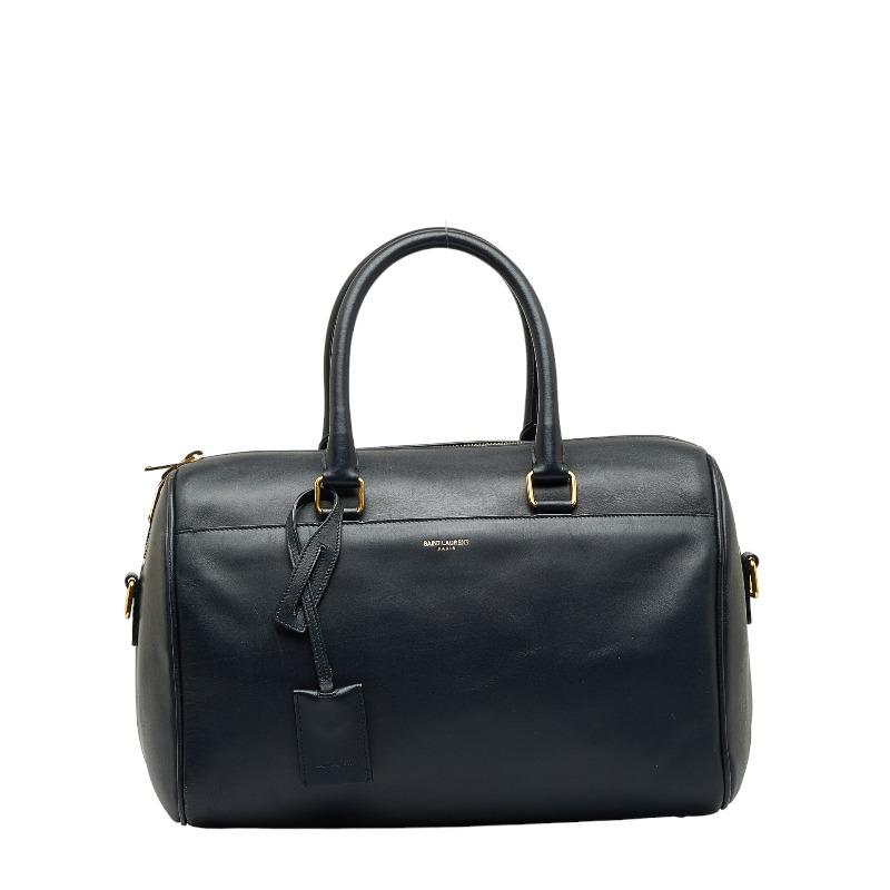 本物 サンローラン SAINT LAURENT クラシック ダッフル 2WAY ショルダーバッグ ハンドバッグ ポシェット レザー ネイビー 322049 バッグ 中古・ サンローランパリ SAINT LAURENT PARIS クラシック ダッフル6 2WAY