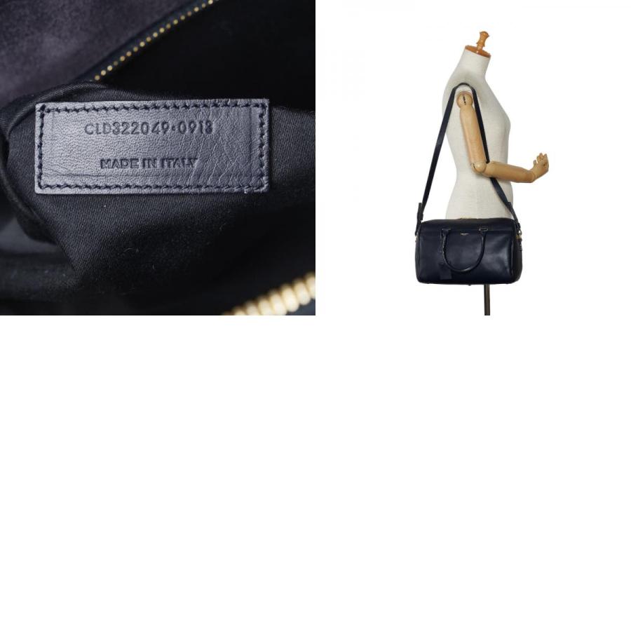 本物 サンローラン SAINT LAURENT クラシック ダッフル 2WAY ショルダーバッグ ハンドバッグ ポシェット レザー ネイビー 322049 バッグ 中古・ サンローランパリ SAINT LAURENT PARIS クラシック ダッフル6 2WAY