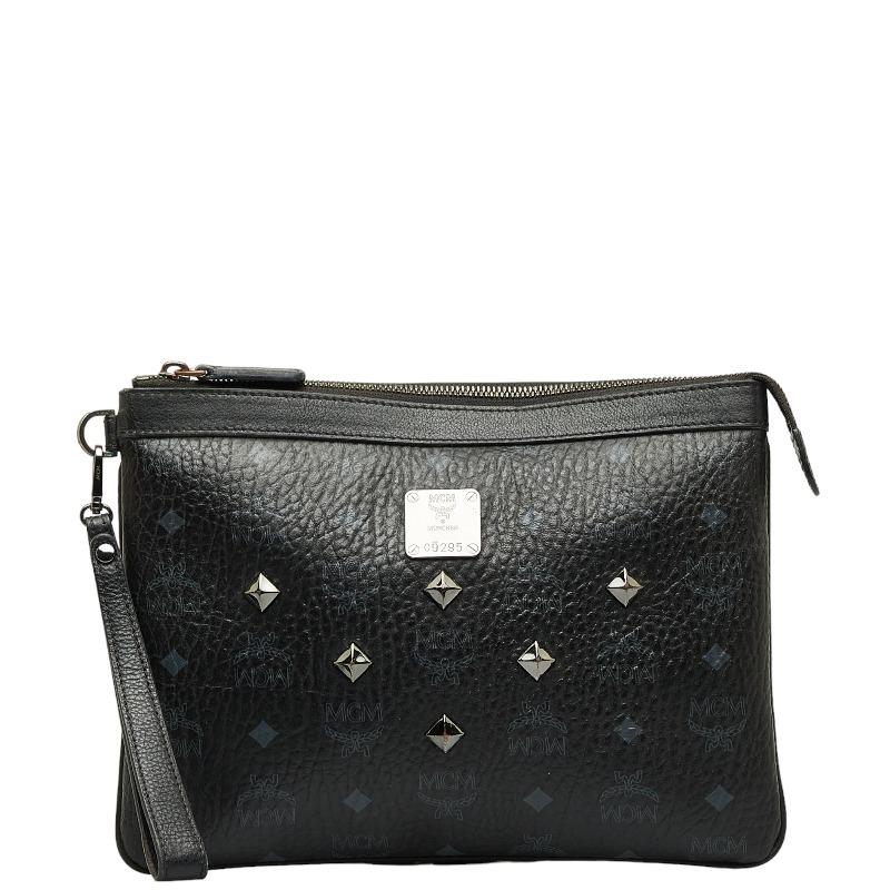 【美品】MCM クラッチバッグ　セカンドバッグ　ヴィセトス柄　ナイロン　黒 MCM エム シー ヴィセトス ロゴグラム クラッチバッグ セカンド