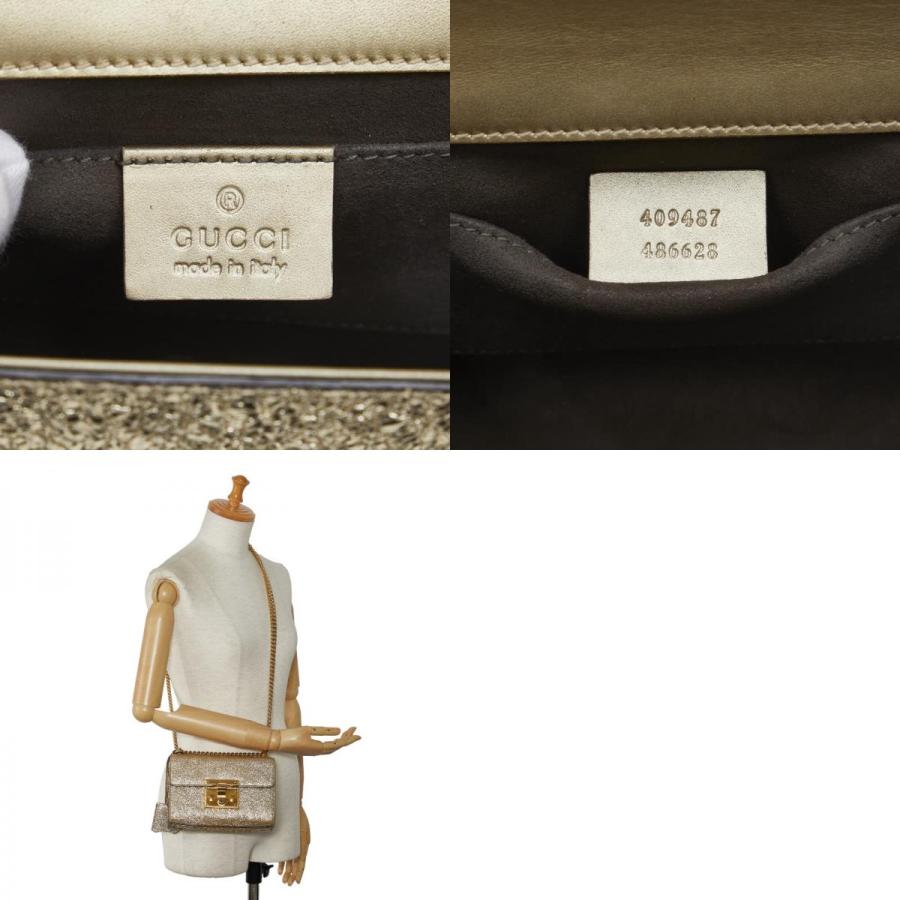 GUCCI（グッチ） チェーン ショルダーバッグ 409487 ゴールド レザー
