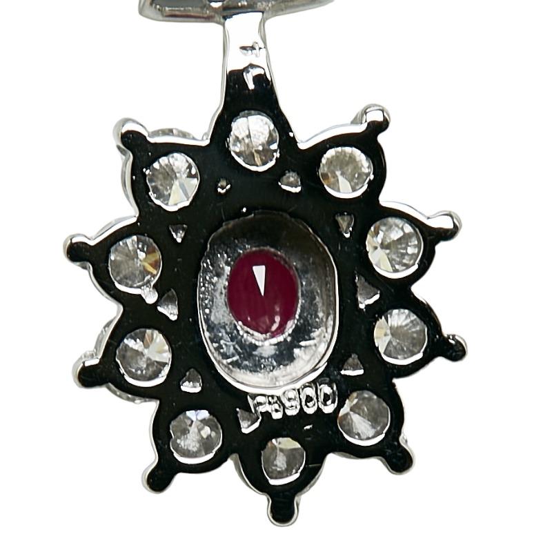 Pt900 プラチナ Pt850 ルビー0.62ct ダイヤ0.31ct ペンダント  