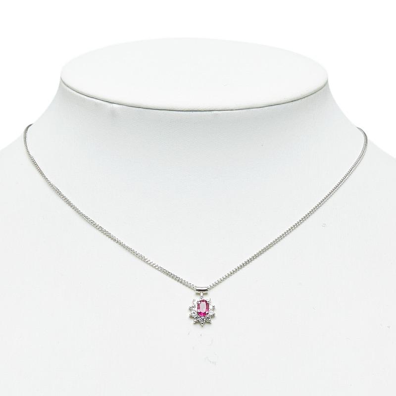 Pt900 プラチナ Pt850 ルビー0.62ct ダイヤ0.31ct ペンダント  