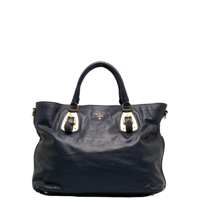 PRADA（プラダ） ハンドバッグ BN1902 ネイビー レザー レディース