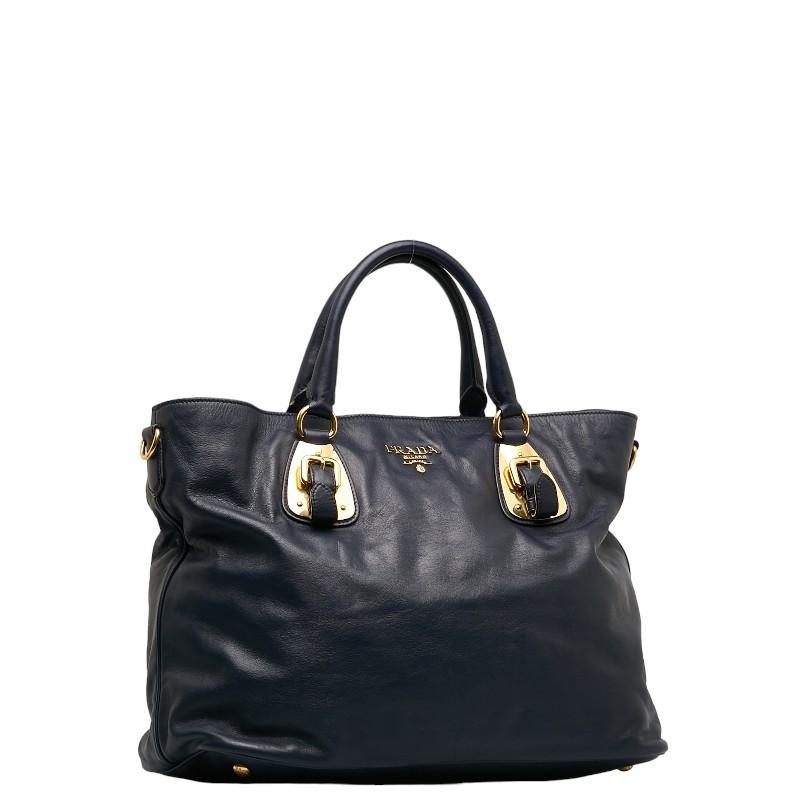 PRADA（プラダ） ハンドバッグ BN1902 ネイビー レザー レディース