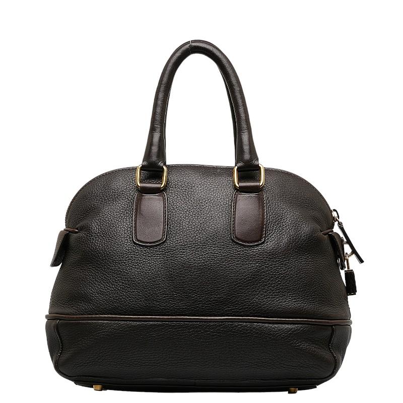 CELINE セリーヌ ボーリング ハンドバッグ ブラウン レザー CELINE セリーヌ ボーリング ハンドバッグ ブラウン レザー