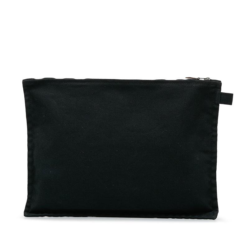 HERMES（エルメス） セカンドバッグ ポーチ ブラック キャンバス 