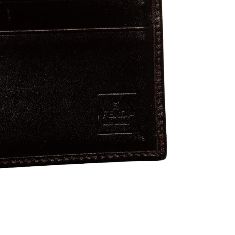 FENDI（フェンディ） ズッカ 二つ折り財布 ブラウン キャンバス レザー