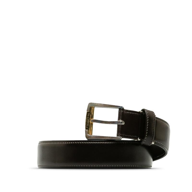 ディオール MONSIEUR ベルト ブラウン レザー メンズ Dior 【中古