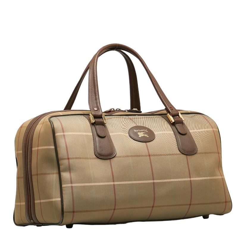 BURBERRYS ノバチェック ハンドバッグ ボストンバッグ カーキ ブラウン BURBERRY（バーバリー） チェック ボストンバッグ カーキ ブラウン