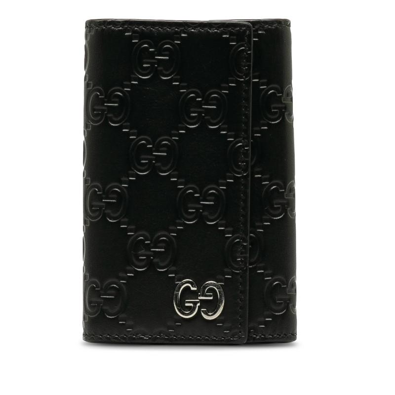 GUCCI キーケース/6連/グッチシマレザー/BLK/総柄/150402