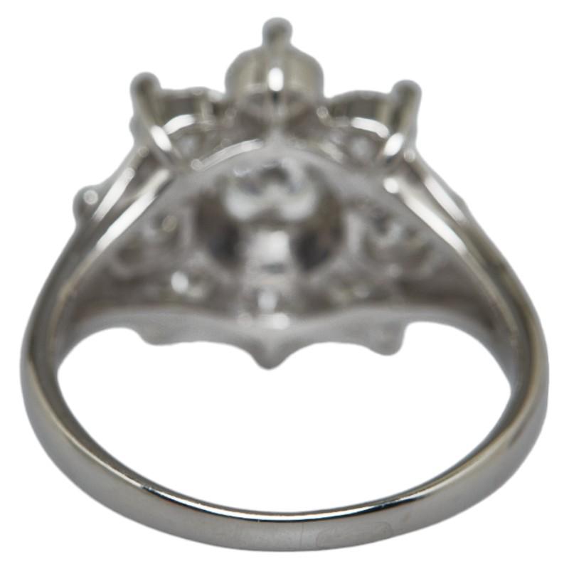 プラチナ ダイヤ0.301ct ダイヤ1.72ct 花 フラワー リング 指輪 レディース 【ブレビ】 13.5号 中古