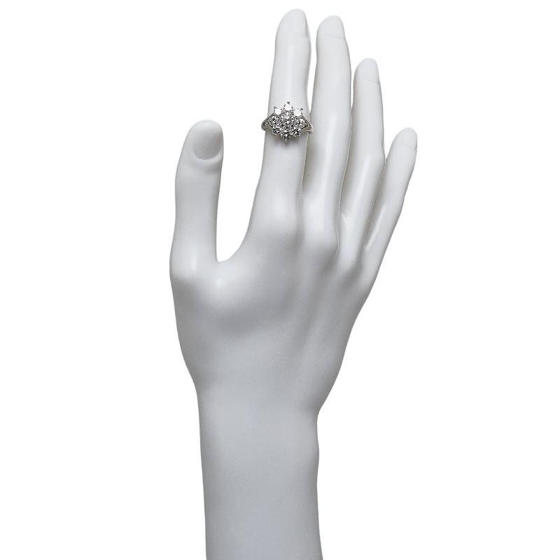 プラチナ ダイヤ0.301ct ダイヤ1.72ct 花 フラワー リング 指輪 レディース 【ブレビ】 13.5号 中古