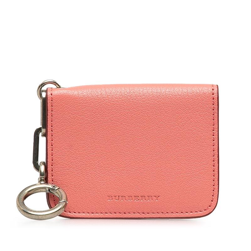 BURBERRY ピンク レザー 名刺入れ BURBERRY（バーバリー） ロゴ カードケース パスケース 名刺入れ