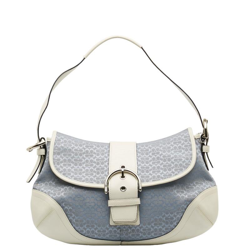 COACH（コーチ） シグネチャー ショルダーバッグ 6808 ブルー ホワイト