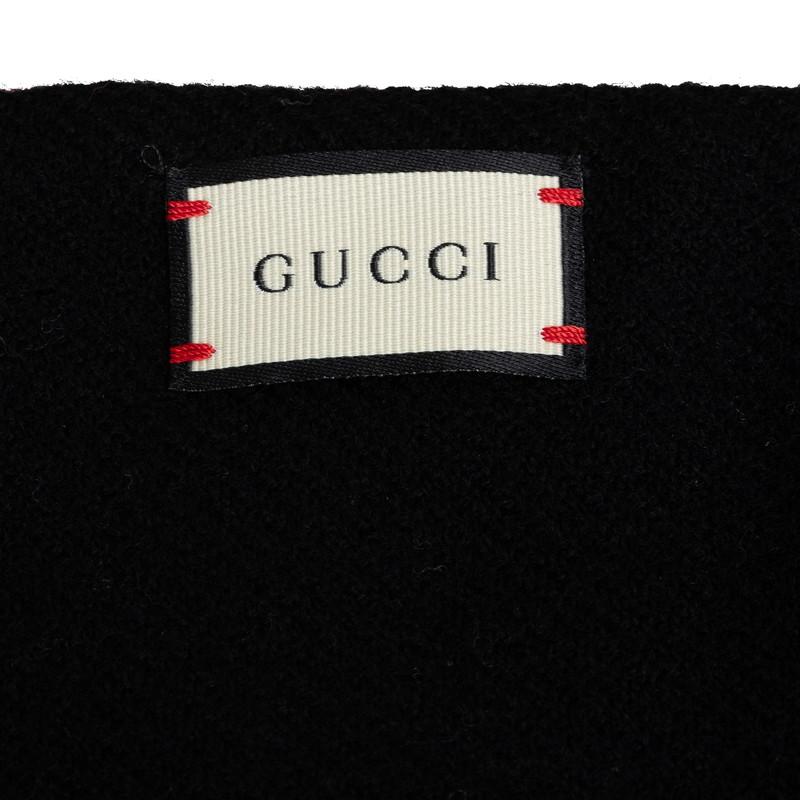 グッチ ロゴ リバーシブル マフラー レッド ブラック ウール メンズ GUCCI 【中古】｜ginzaparis2｜04