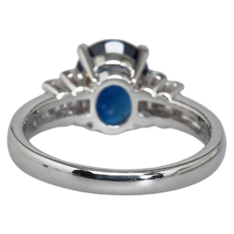 Pt900 プラチナ サファイア2.45ct ダイヤ0.29ct オーバル リング 指輪 