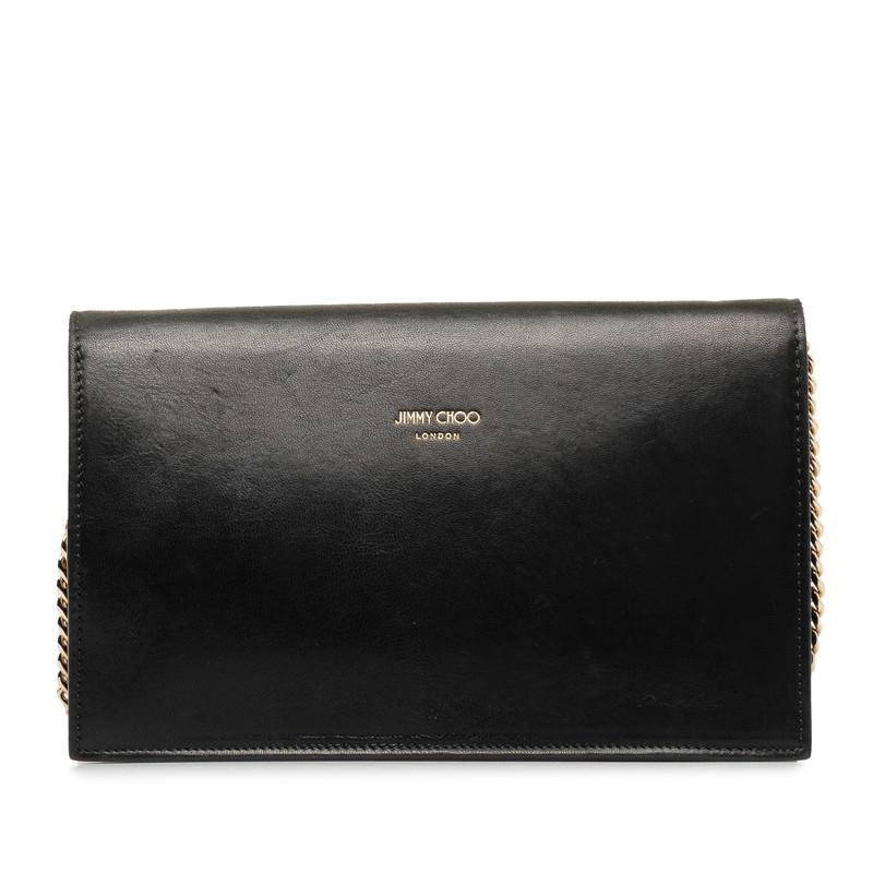 【美品】ジミーチュウ スタッズ　チェーンショルダーバッグ JIMMY CHOO ジミーチュウ スタッズ チェーンポシェット ポーチ レザー
