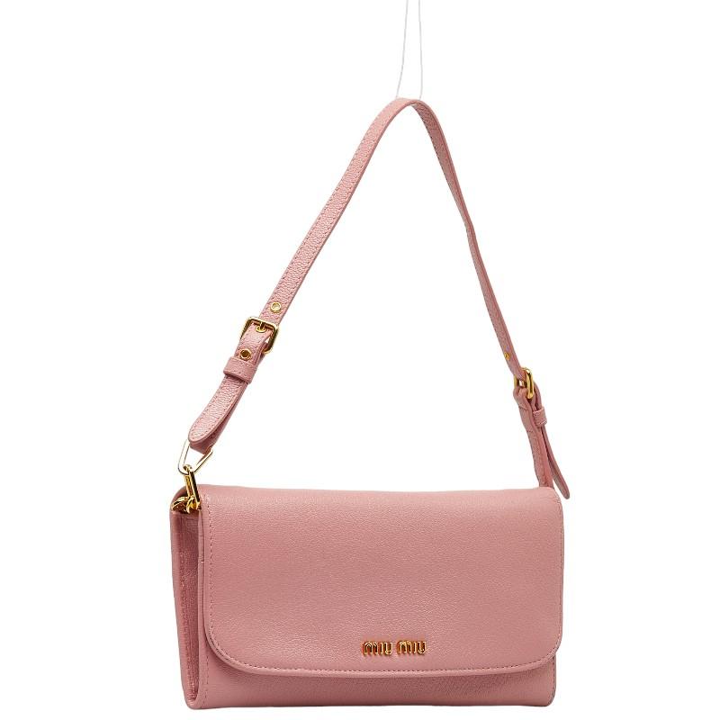 miu miu（ミュウミュウ） ロゴ ゴールド金具 長財布 チェーン 
