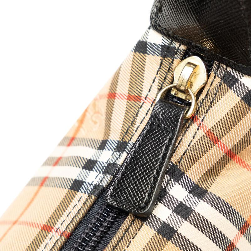 バーバリー ノバチェック シャドーホース ハンドバッグ ベージュ ブラック キャンバス PVC レディース BURBERRY 【中古】｜ginzaparis2｜05