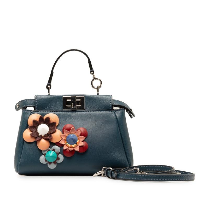 o52【極美品】保存袋付フェンディフラワーマイクロピーカブ2wayショルダー