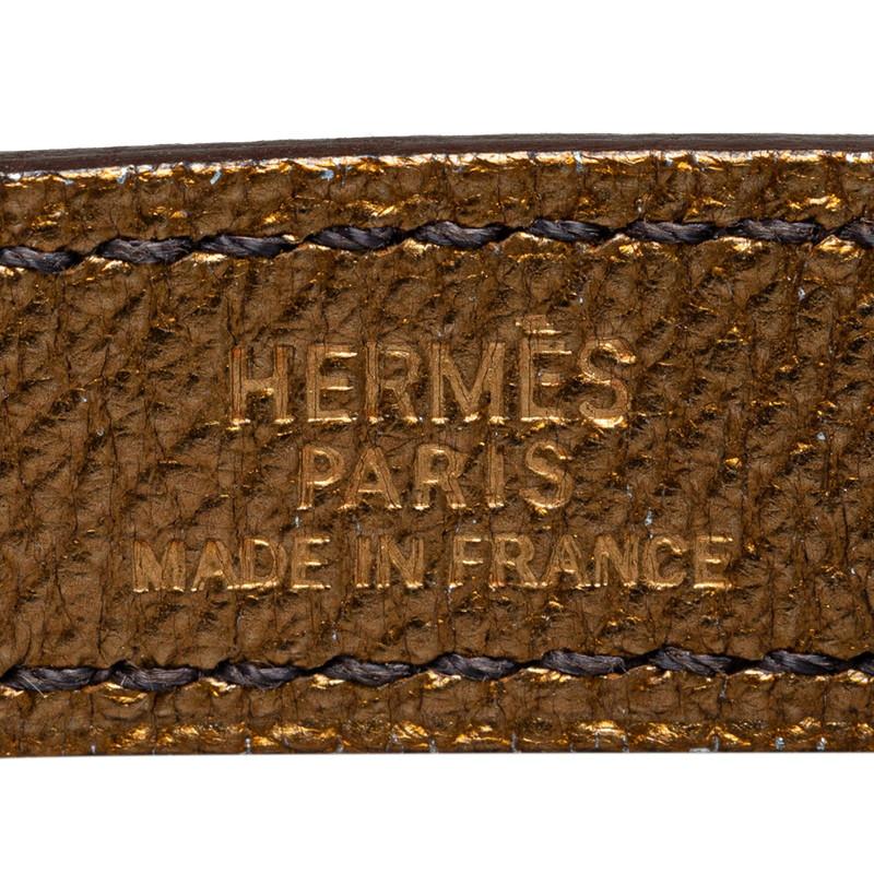 エルメス チャーム グローブホルダー ブラウン ゴールド レザー レディース HERMES 【中古】｜ginzaparis2｜05