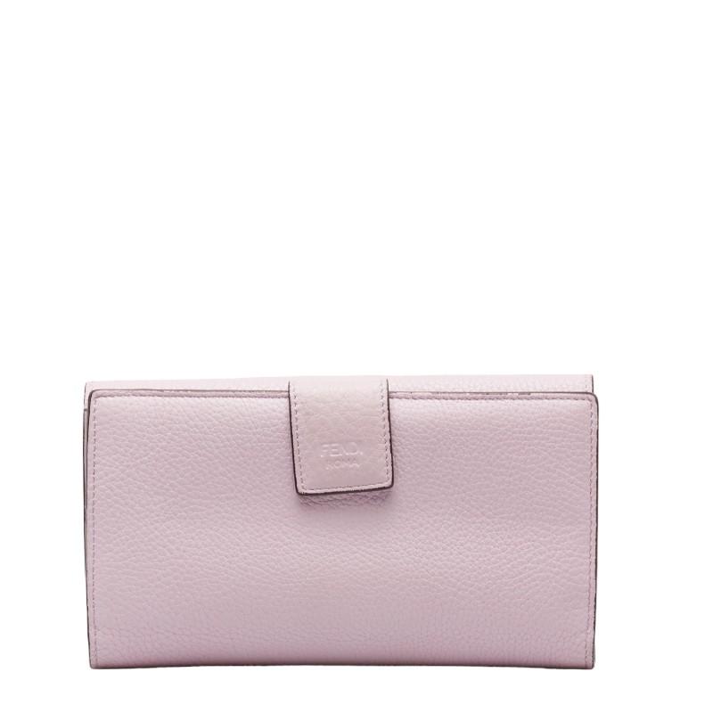 フェンディ ピーカブー 長財布 8M0427 ピンク ゴールド レザー 