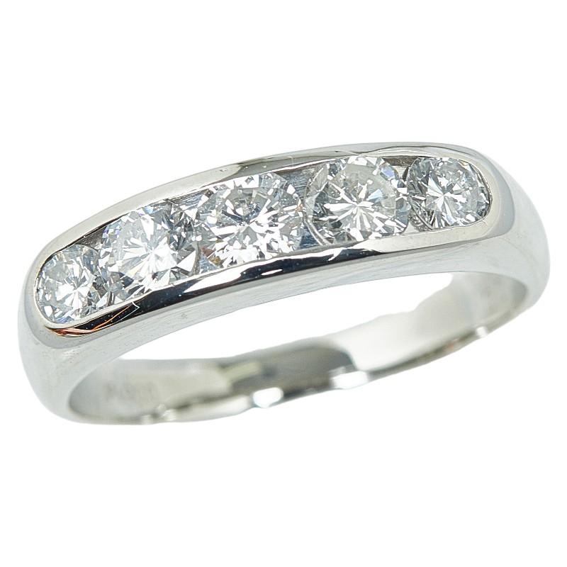 Pt900 プラチナ ダイヤ1.00ct 一文字 リング 指輪 レディース 14号 