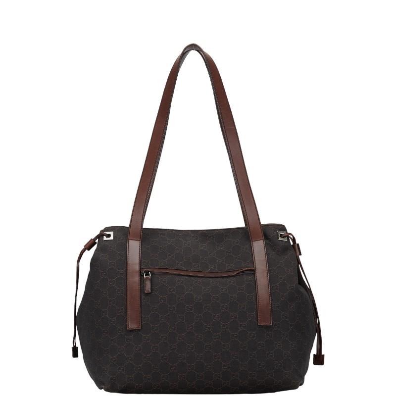 GUCCI グッチ トートバッグ GGキャンバス レザー ブラック ブラウン GUCCI グッチ トートバッグ ジャンボGG キャンバス ブラウン