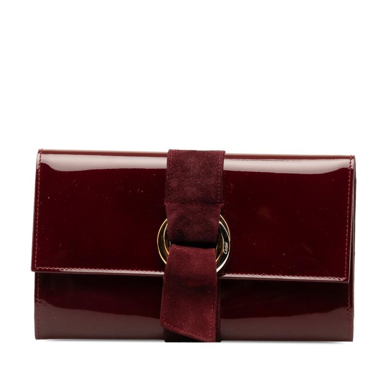 Cartier（カルティエ） トリニティ 長財布 ワインレッド エナメル