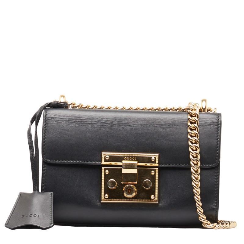 GUCCI グッチ チェーンショルダーバッグ 409487 ブラック ゴールド 