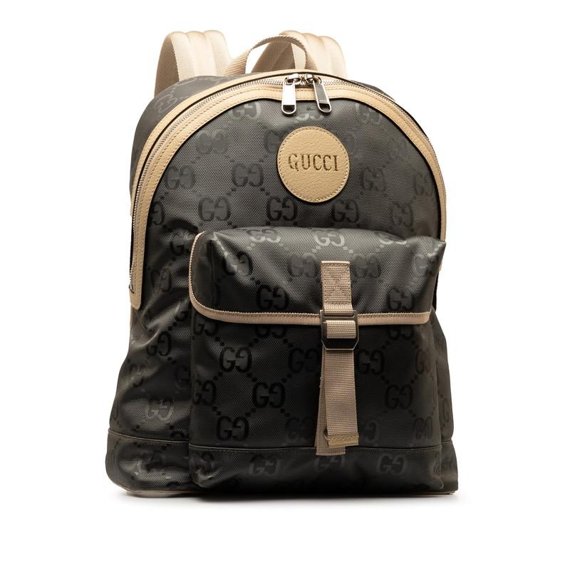 GUCCI グッチ リュックサック バックパック GG柄 ナイロン レザー 茶系 GUCCI グッチ GGナイロン オフ ザ グリッド リュック バック