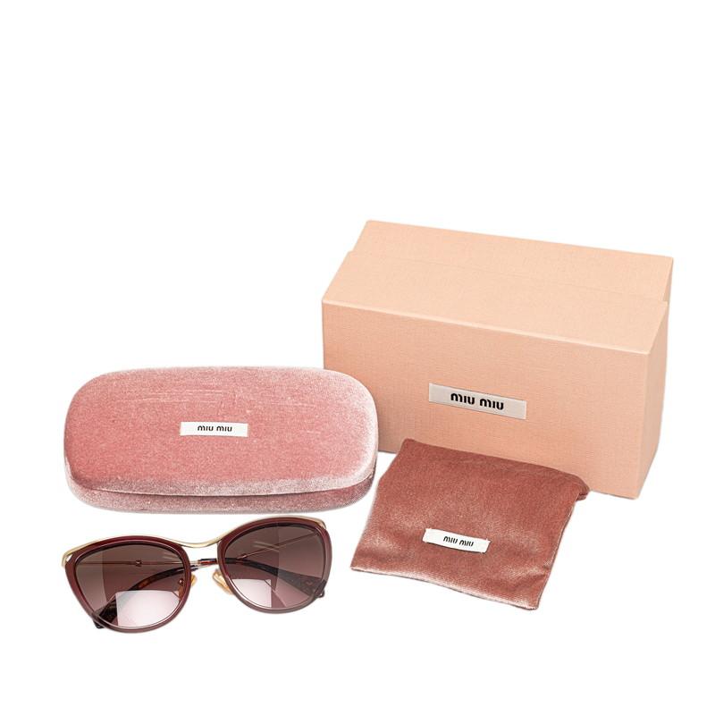極美品✨️ Miu Miu　サングラス　パール　ピンク　ロゴ　付属品付 miu ミュウミュウ サングラス SMU51P ピンク ブラウン