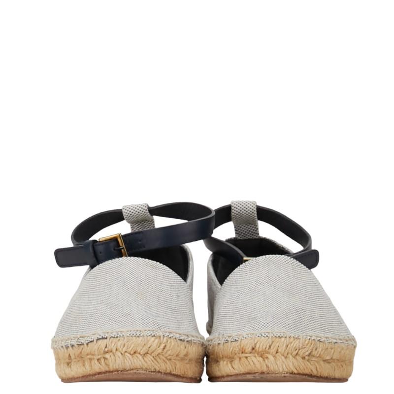 セリーヌ アンクルストラップ エスパドリーユ スリッポン 35 フラット  