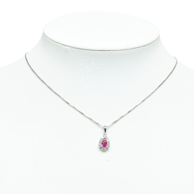 Pt900 プラチナ Pt850 ルビー0.555ct ダイヤ0.39ct 雫 モチーフ  